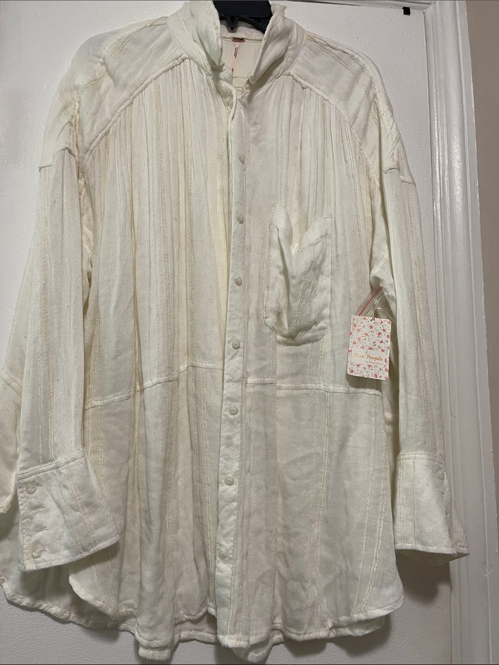 Free People Cream Blouse Women’s M-XL New with tag $108.00